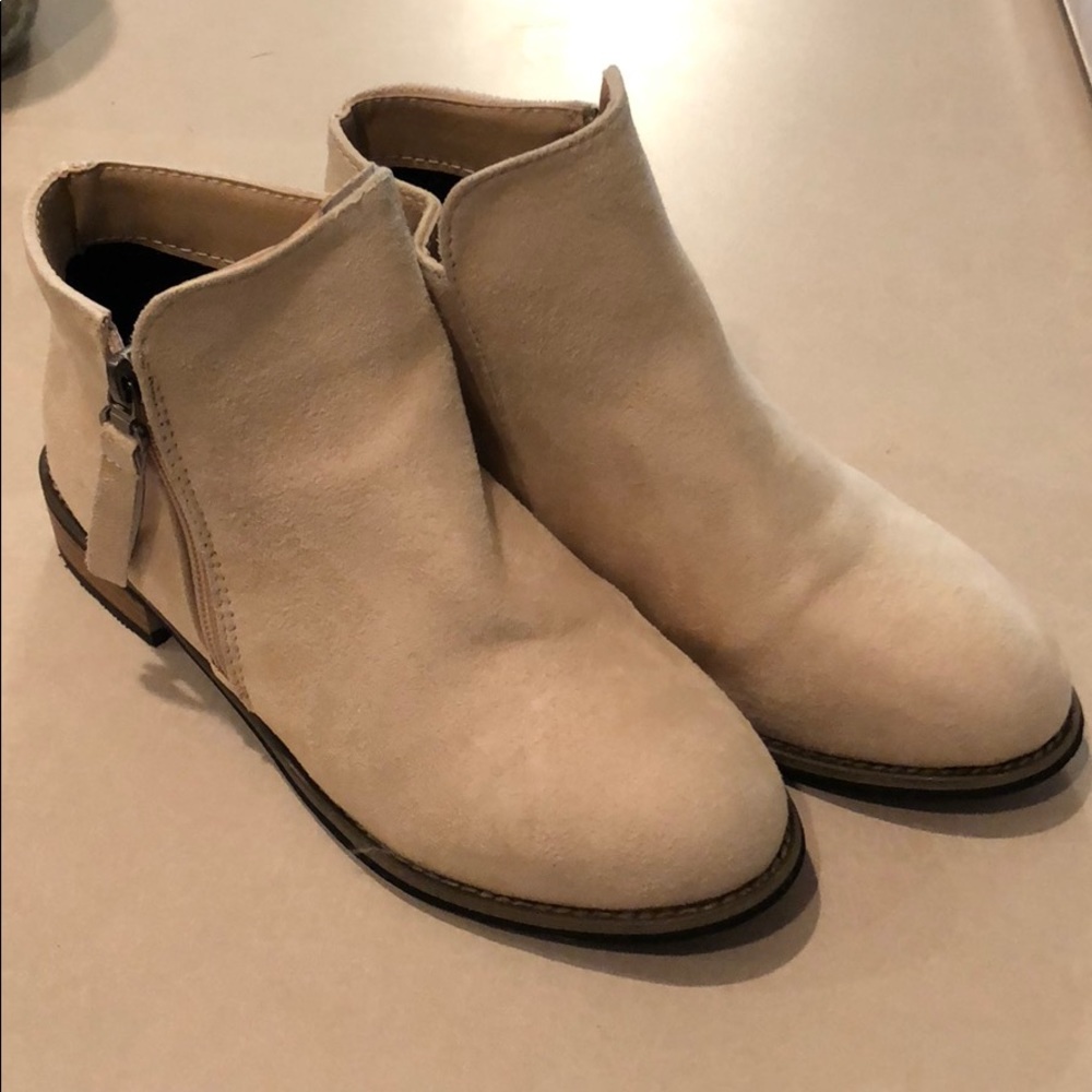 Cream Low Rise Booties